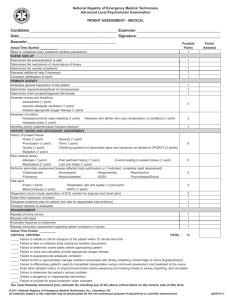 Patient Assessment - Medical - National Registry of Emergency