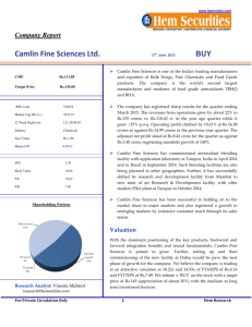 Company Report Camlin Fine Sciences Ltd.