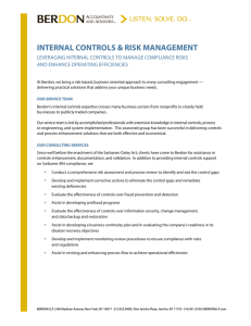 INTERNAL CONTROLS & RISK MANAGEMENT