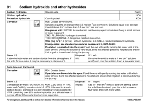 91 - Sodium hydroxide and other hydroxides