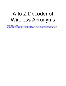 A to Z Decoder of Wireless Acronyms