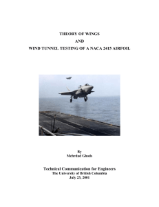 THEORY OF WINGS AND WIND TUNNEL TESTING OF A NACA