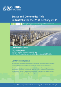 Strata and Community Title in Australia for the 21st Century 2011