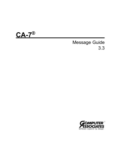 CA-7 3.3 Message Guide