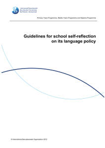 Guidelines for school self-reflection on its language policy
