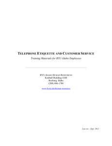 Telephone Etiquette and Customer Service Training