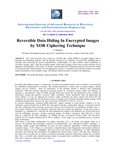 Reversible Data Hiding In Encrypted Images by XOR