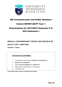 comm 5408b - contemporary theory & issues in pr
