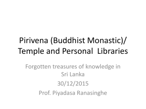Buddhist Monastic/Temple and Personal libraries of Sri Lanka