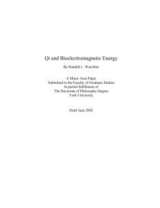 Qi and Bioelectromagnetic Energy