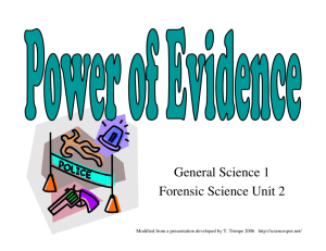 General Science 1 Forensic Science Unit 2