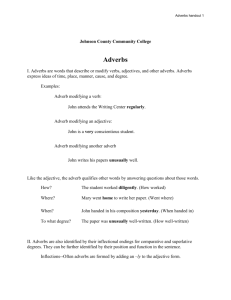 Adverbs - Johnson County Community College