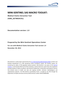 Mini-Sentinel SAS Macro Toolkit: Medical Claims Extraction