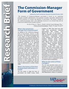 The Commission-Manager Form of Government