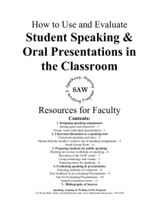 How To Use And Evaluate Student Speaking And Oral Presentations