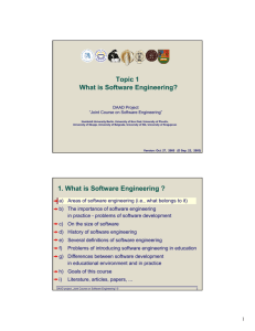 1. What is Software Engineering