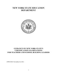 the NYSED Guidance on Exams