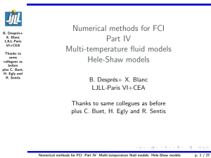 Numerical methods for FCI Part IV Multi-temperature fluid