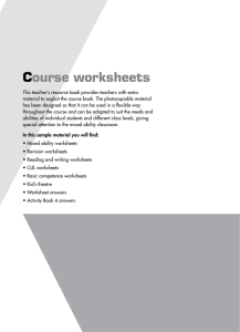 Course worksheets