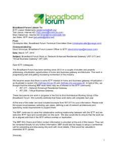 Broadband Forum Liaison To: IETF Liaison Statements (statements