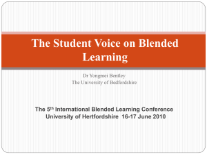 The Student Voice on Blended Learning - Study Net