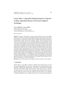 Lloyd–Max's Algorithm Implementation in Speech Coding Algorithm