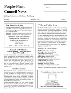 People-Plant Council News - Department of Horticulture