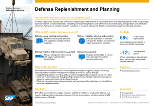 Defense Replenishment and Planning - A Defense and
