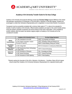 Academy of Art University Transfer Guide for De Anza College