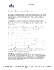 Microsoft Solutions Framework - Overview