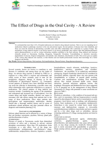 The Effect of Drugs in the Oral Cavity