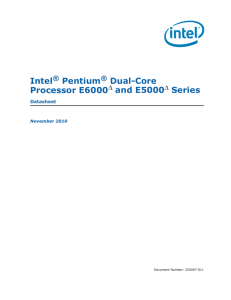 Intel Pentium Dual-Core Processor E6000 and E5000 Series