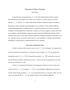 Elements of Dirac Notation