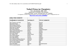Nobel Prizes in Chemistry