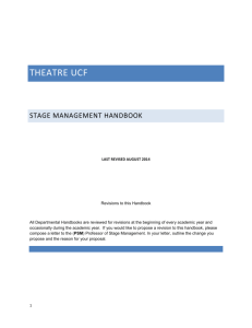 2015 Stage Management Handbook - Theatre UCF