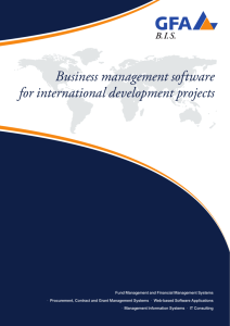 Business management software for international development projects