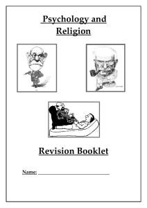 Psychology and Religion Revision Booklet Name