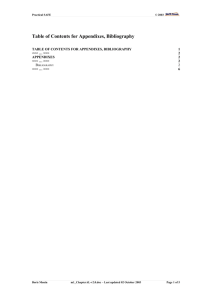 Table of Contents for Appendixes, Bibliography