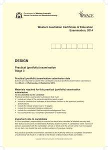 DESIGN Practical (portfolio) - School Curriculum and Standards