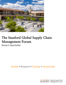 The Stanford Global Supply Chain Management Forum
