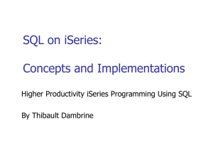 SQL on iSeries: Concepts and Implementations