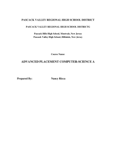 AP® Computer Science A - Pascack Valley Regional School District