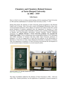 History of Chemistry at Tartu University (1802-1919)