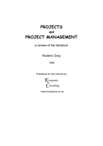 PROJECTS PROJECT MANAGEMENT