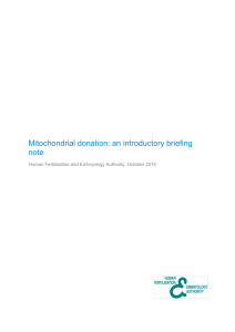 Mitochondrial donation: an introductory briefing note