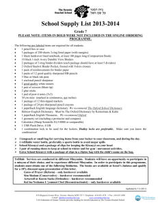 School Supply List 2013-2014