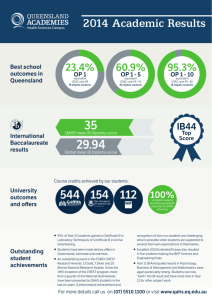 2014 Academic Results - Queensland Academies – Health