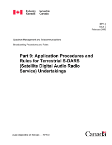 Part 9: Application Procedures and Rules for Terrestrial S