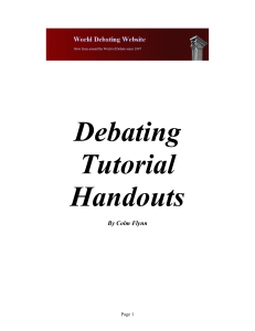 Debating Tutorial Handouts