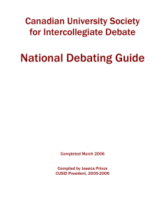 CUSID National Debating Guide